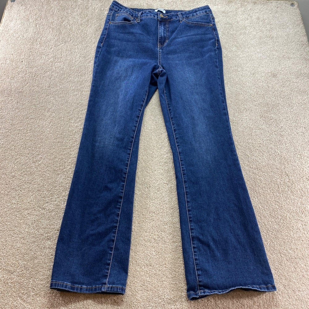 BLEU‎ Jeans Womens 14 Blue High Rise Straight Leg Denim Pants